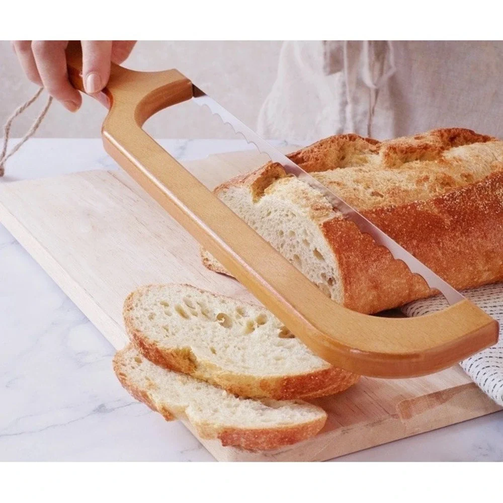 Earthly Bliss-Breadly Bread Bow Knife Bamboo Handle & Stainless Steel Blade Farm